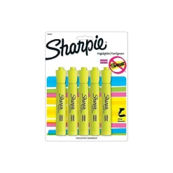 Sharpie Tank Highlighter, Chisel Tip, Yellow, 5/Pack (1809200)