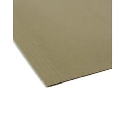 Smead 100% Recycled Hanging File Folders, 1/5-Cut Adjustable Tab, Letter Size, Standard Green, 25/Box (65001)