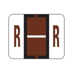 Smead BCCR Color Coded Alphabetic Labels, R, Brown, 500/Roll (67088)