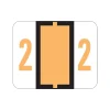 Smead BCCRN Color Coded Numeric Labels, 2, Light Orange, 500/Roll (67372)