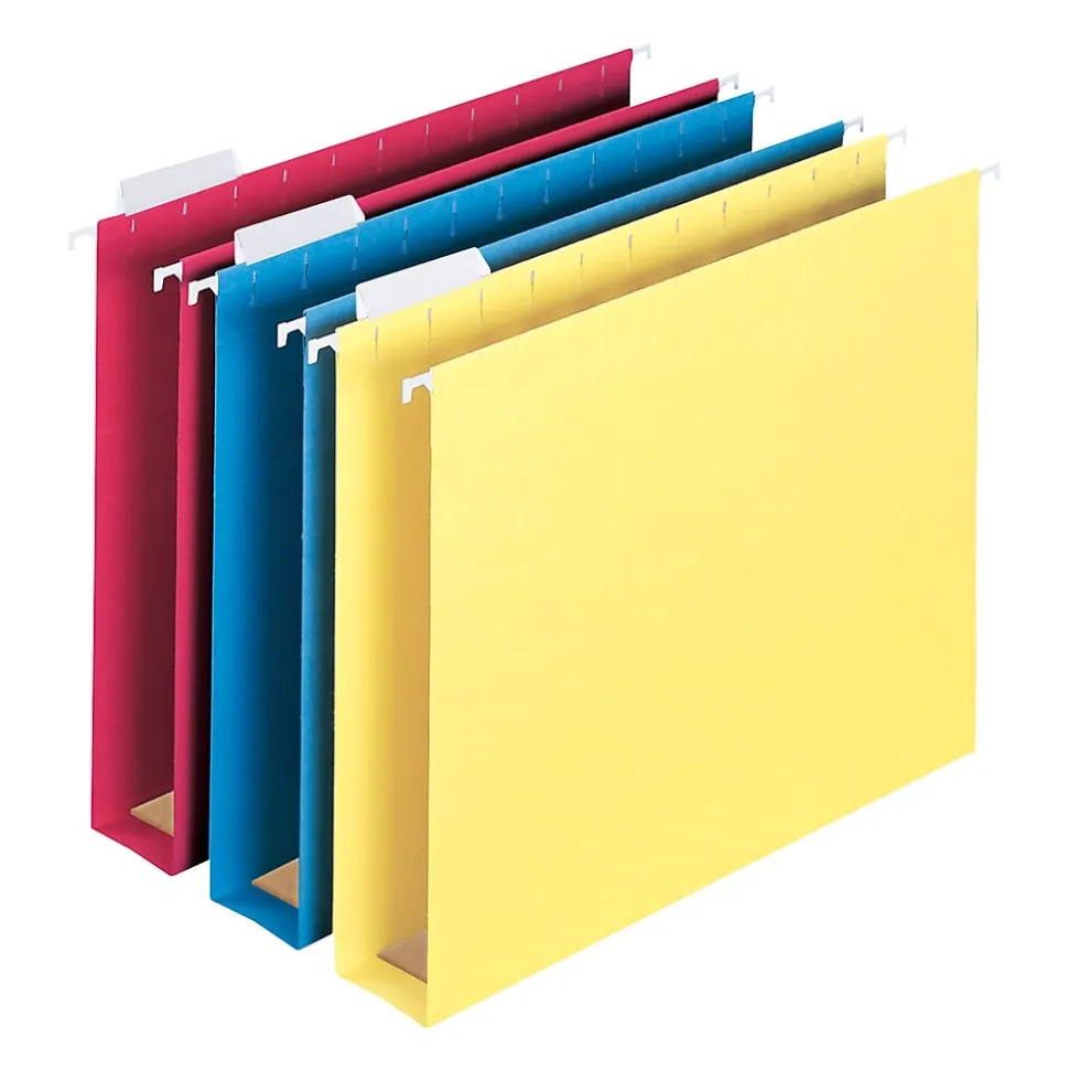 Smead Box Bottom Hanging File Folder, 2" Expansion, 5-Tab Tab, Letter Size, Assorted Colors, 25/Bx (64264)