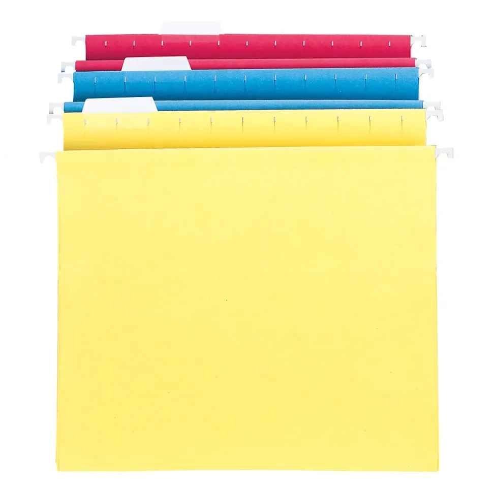 Smead Box Bottom Hanging File Folder, 2" Expansion, 5-Tab Tab, Letter Size, Assorted Colors, 25/Bx (64264)