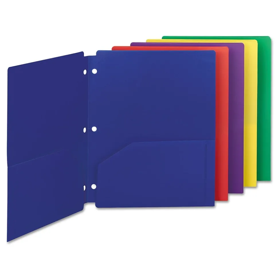 Smead® Campus.org® Poly Snap-In Two-Pocket Folder, 11 x 8 1/2, Assorted, 10/Pack (87939)