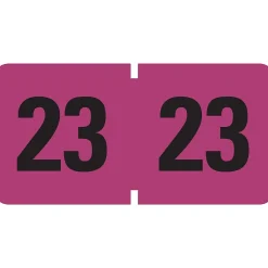 Smead ETYJ 2023 Color-Coded Year Label, 0.75”H x 1.5" W, Black on Purple, 500/Roll (68323)