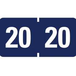 Smead ETYJ Color-Coded Year Label, 2020, Label Roll, Dark Blue 500 per Roll (68320)