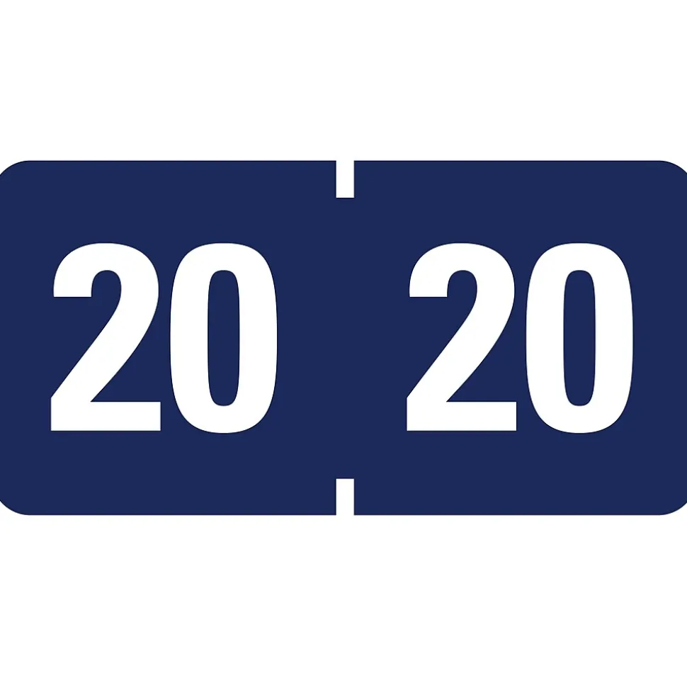 Smead ETYJ Color-Coded Year Label, 2020, Label Roll, Dark Blue 500 per Roll (68320)