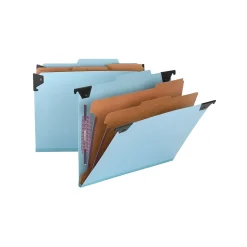 Smead FasTab Heavy Duty Hanging File Folder, 2/5 Cut Tab, Letter size, Blue (65115)