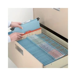 Smead FasTab Heavy Duty Hanging File Folder, 2/5 Cut Tab, Letter size, Blue (65115)