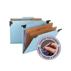 Smead FasTab Heavy Duty Hanging File Folder, 2/5 Cut Tab, Letter size, Blue (65115)