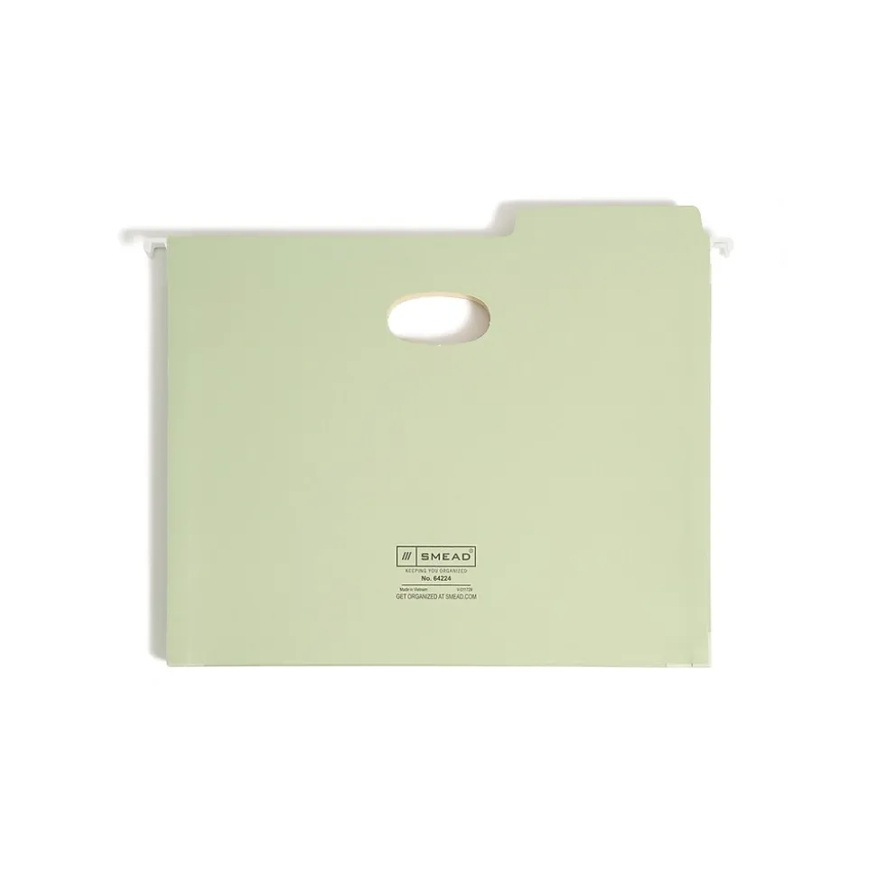 Smead FasTab TUFF Colored Hanging Pockets with Reinforced Tabs, 3-Tab, Letter Size, Moss, 9/Box (64224)