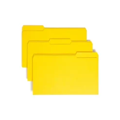 Smead File Folder, 3 Tab, Legal Size, Yellow, 100/Box (17943)