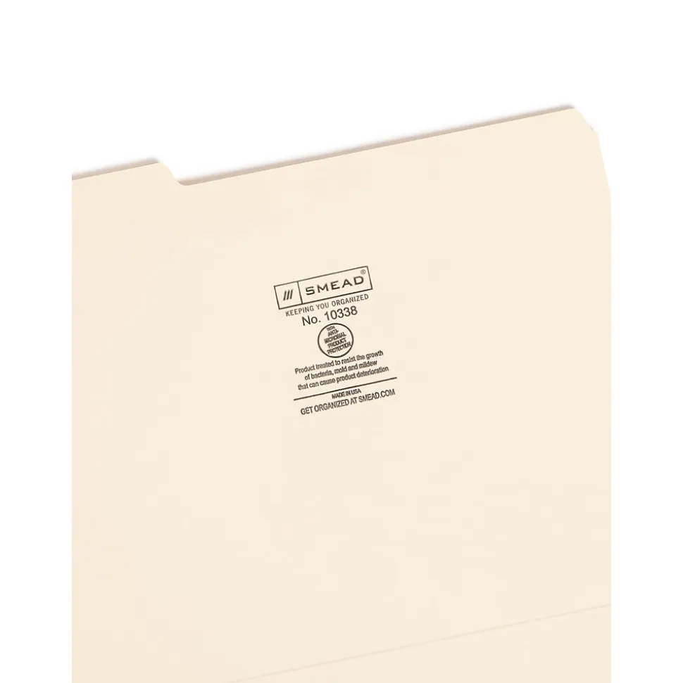 Smead File Folder, 1/3-Cut Tab, Letter Size, Manila, 100/Bx (10338)