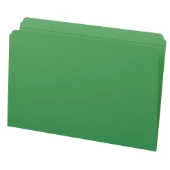 Smead File Folder, Reinforced Straight-Cut Tab, Legal Size, Green, 100/Box (17110)