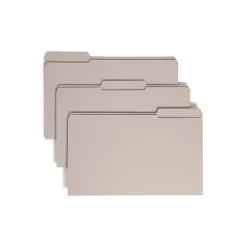 Smead File Folder, Reinforced 1/3-Cut Tab, Legal Size, Gray, 100/Box (17334)
