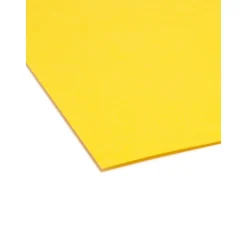 Smead File Folder, Reinforced Straight-Cut Tab, Letter Size, Yellow, 100 per Box (12910)