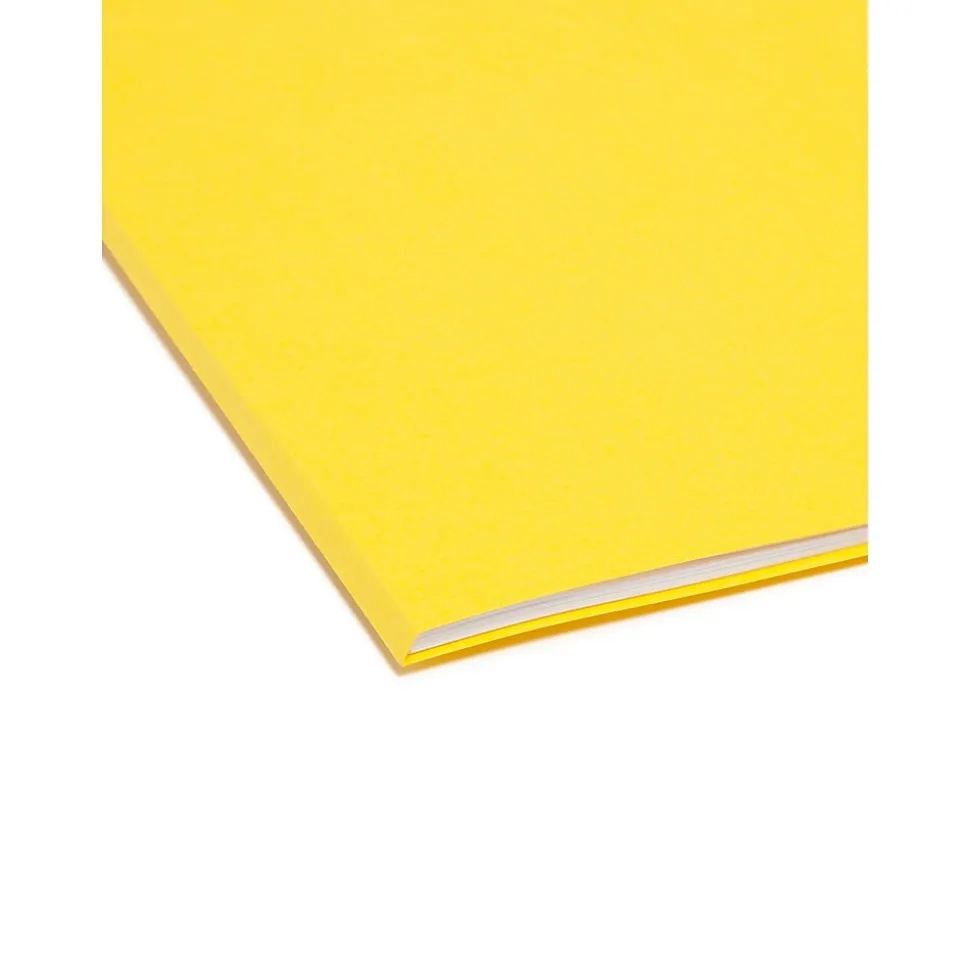 Smead File Folder, Reinforced Straight-Cut Tab, Letter Size, Yellow, 100 per Box (12910)
