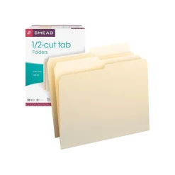 Smead File Folders, 1/2-Cut Tab, Letter Size, Manila, 100/Bx (10320)