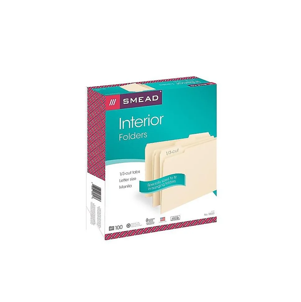 Smead File Folders, 1/2-Cut Tab, Letter Size, Manila, 100/Bx (10320)