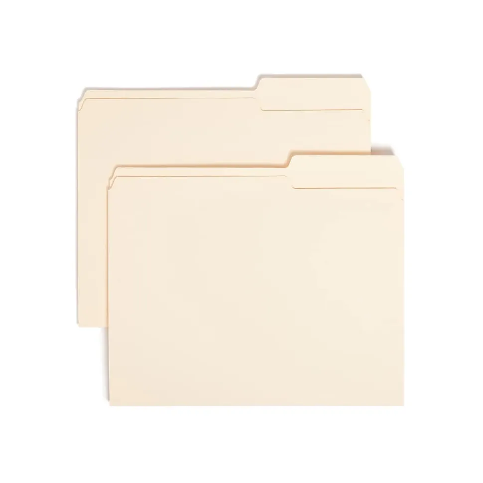 Smead File Folders, 2/5-Cut Tab, Letter Size, Manila, 100/Bx (10385)