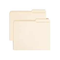 Smead File Folders, Reinforced 2/5-Cut Right Position, Guide Height, Letter Size, Manila, 100/Box (10386)
