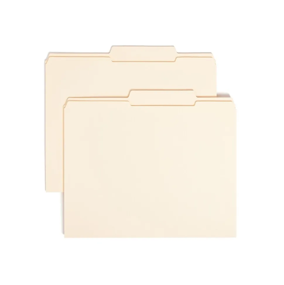 Smead File Folders, Reinforced 2/5-Cut Tab, Letter Size, Manila, 100/Box (10376)
