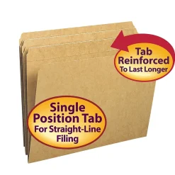 Smead File Folders, Reinforced Straight-Cut Tab, Letter Size, Kraft, 100/Box (10710)