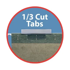 Smead Hanging File Folders, 1/3-Cut Tab, Letter Size, Standard Green, 25/Box (64035)