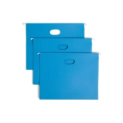 Smead Hanging File Folders, 1/5-Cut Adjustable Tab, Letter Size, 3" Expansion, Sky Blue, 25/Box (64270)