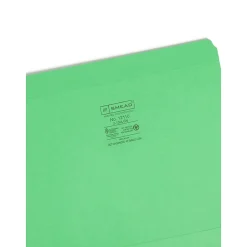 Smead Heavy Duty Reinforced File Folder, Straight Cut, Letter Size, Green, 100/Box (12110)