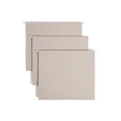 Smead Heavy Duty TUFF Hanging File Folders with Easy Slide™ Tab, 1/3 Cut, Letter Size, Steel Gray, 18/Box (64240)