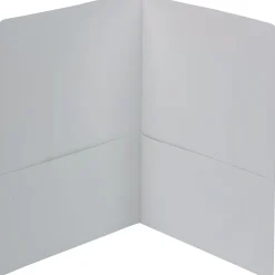 Smead Leatherette 2 Pocket Portfolios, Letter, White, 25/Box