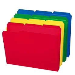 Smead Poly File Folder, 1/3-Cut- Tab Letter Size, Assorted Colors, 24/Box (10500)