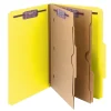 Smead Pressboard Classification File Folder w/Wallet Divider and SafeSHIELD Fasteners, 2" Exp., Legal, Yellow, 10/Box (19084)