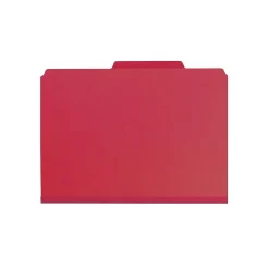 Smead Pressboard File Folders, 1/3-Cut Tab, 1" Expansion, Letter Size, Bright Red, 25/Box (21538)