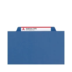 Smead Pressboard File Folder, 1/3-Cut Tab, 1" Expansion, Letter Size, Dark Blue, 25/Box (21541)