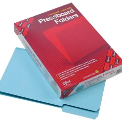 Smead Pressboard File Folder, 1/3-Cut Tab, 1" Expansion, Legal Size, Blue, 25 per Box (22530)
