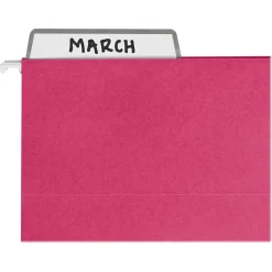 Smead Protab 10% Recycled Hanging File Folder, 3-Tab, Letter Size, Red, 20/Box (64197)