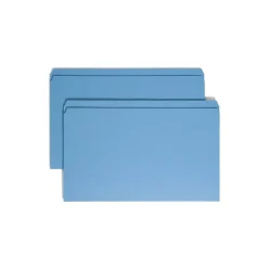 Smead Reinforced File Folder, Straight Cut, Legal Size, Blue, 100/Box (17010)