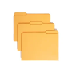 Smead Reinforced File Folder, 3 Tab, Letter Size, Goldenrod, 100/Box (12234)