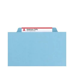 Smead SafeSHIELD Pressboard Hanging File Folder, 2" Expansion, 2/5-Cut Tab, Letter Size, Blue (65105)