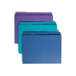 Smead SuperTab Organizer File Folder, Oversized 1/3-Cut Tab, Letter, Assorted Colors, 3/Pack (11989)