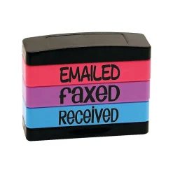Stack Stamp Set, "EMAILED", "FAXED", "RECEIVED", Assorted Ink (8800)