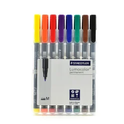 Staedtler Lumocolor Permanent Overhead Projection Markers, Medium Tip, Assorted, 8/Pack, Pack of 2 (63920)