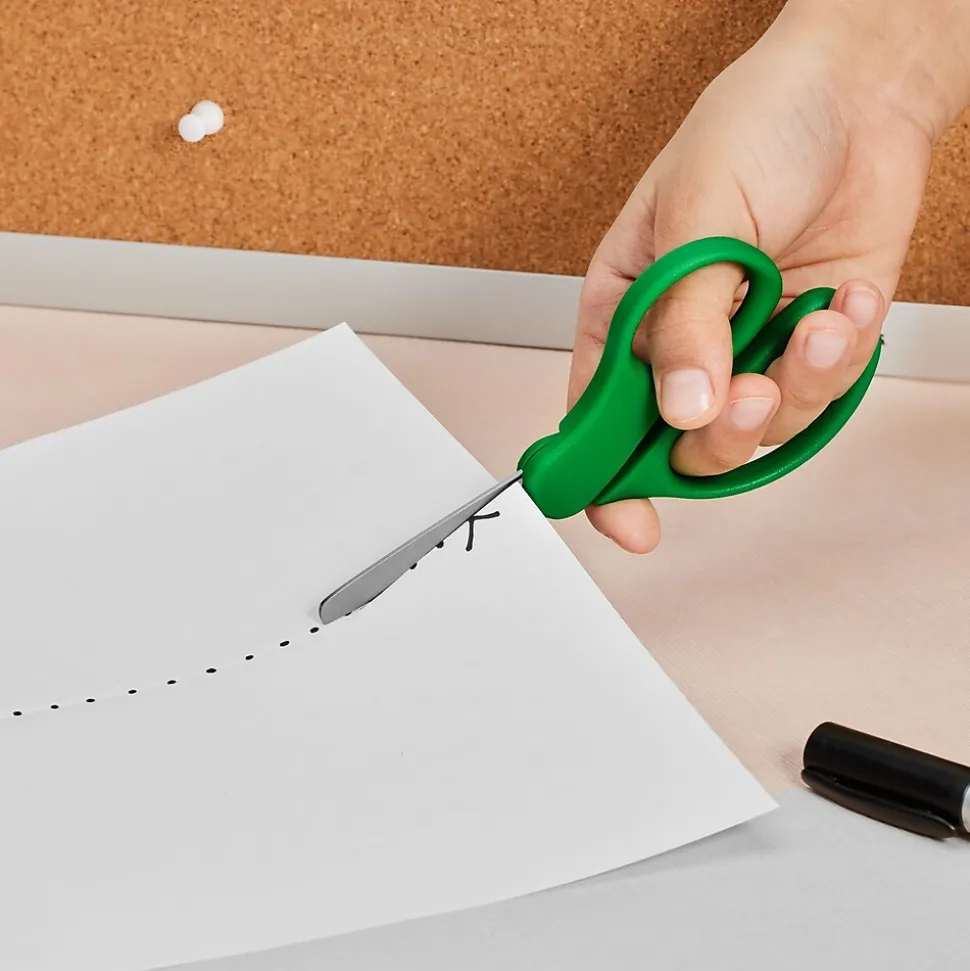 Staples 5" Kids Blunt Tip Stainless Steel Scissors, Straight Handle, Right & Left Handed (TR55052)