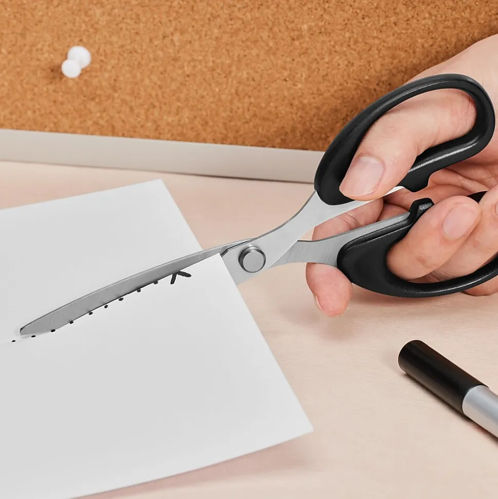 Staples 7" Pointed Tip Stainless Steel Scissors, Straight Handle, Right & Left Handed (TR55047)