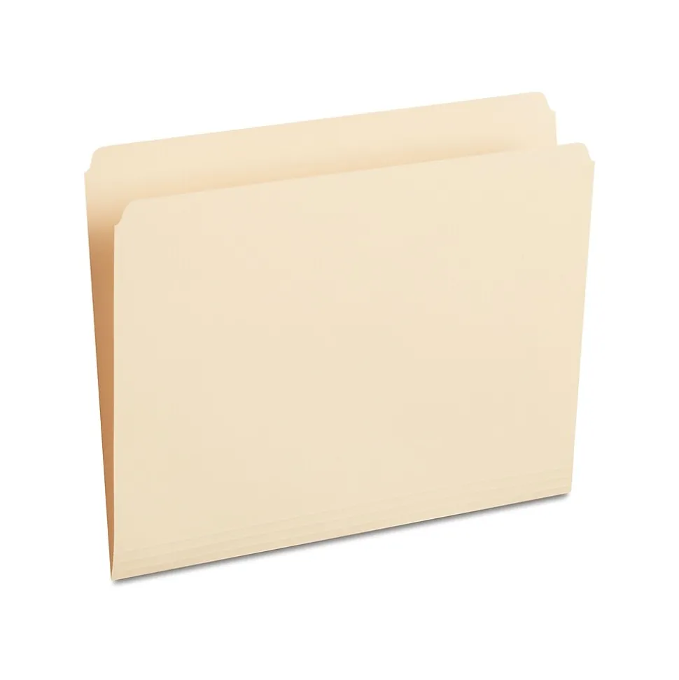 Staples 100% Recycled File Folder, Single Tab, Letter Size, 100/Box (ST393125/393125)