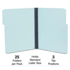 Staples 60% Recycled Heavyweight File Folders, 1/3-Cut Tab, Letter Size, Blue, 25/Box (ST606798)