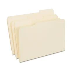 Staples 30% Recycled Reinforced File Folder, 1/3-Cut Tab, Legal Size, Manila, 100/Box (ST606814/606814)