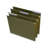 Staples 100% Recycled Reinforced Recycled Hanging File Folder, 1/3-Cut Tab, Letter Size, Standard Green, 25/Box