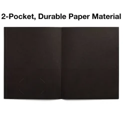 Staples 10% Recycled Smooth 2-Pocket Paper Presentation Folder, Black, 10/Pack (ST13376)